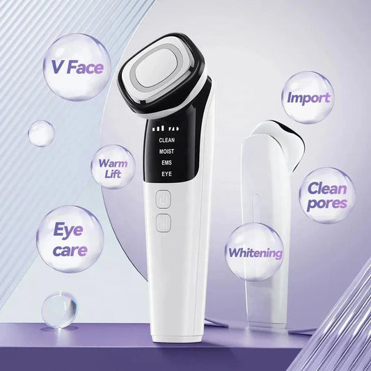 4 in 1 Microcurrent Facial Massager LED Photon Anti Aging Face Eye and Neck Skin Care Tool EMS Face Toning Face Lift Device