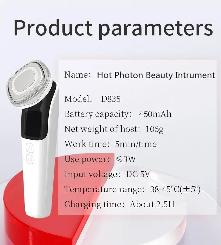 4 in 1 Microcurrent Facial Massager LED Photon Anti Aging Face Eye and Neck Skin Care Tool EMS Face Toning Face Lift Device